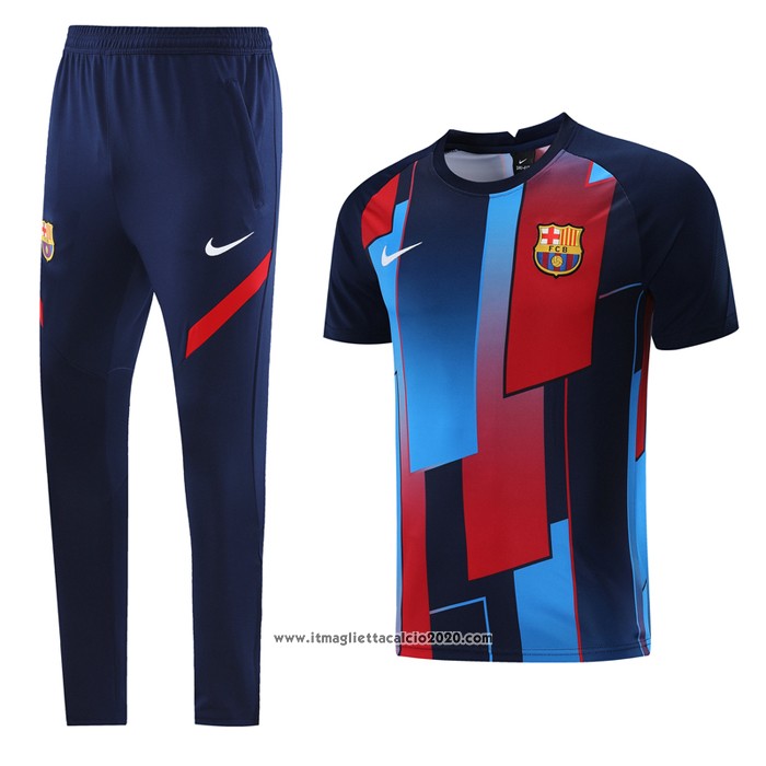 Tuta da Track FC Barcellona Manica Corta 2021 2022 Blu